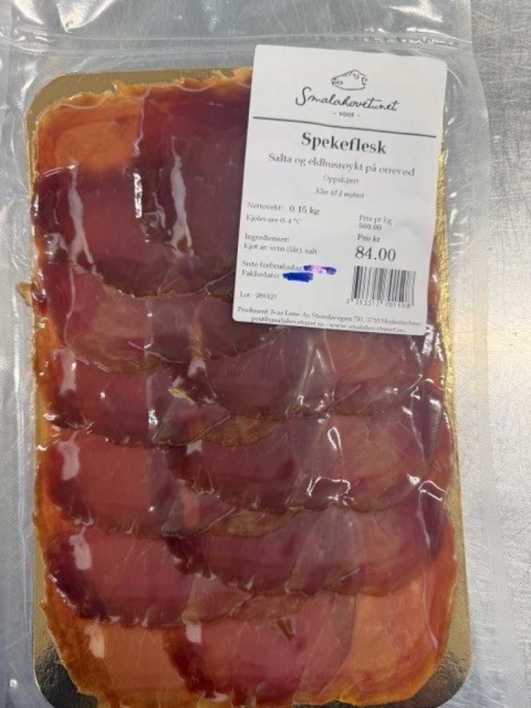 Spekeflesk fra Smalahovetunet