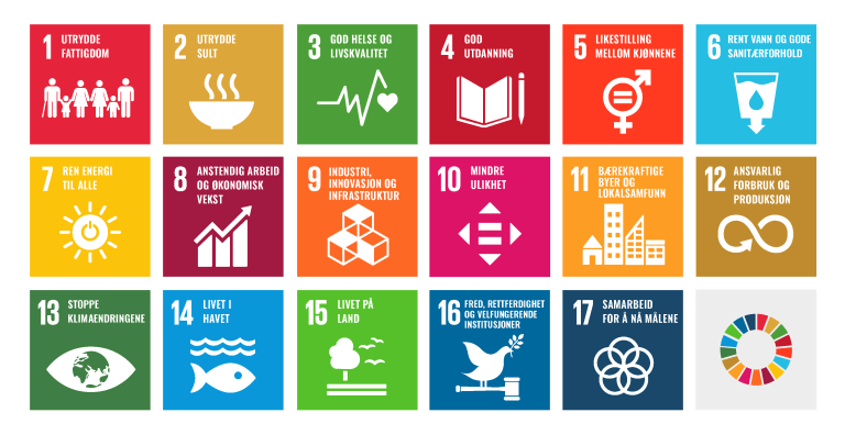FNs 17 bærekraftsmål. Illustrasjon
