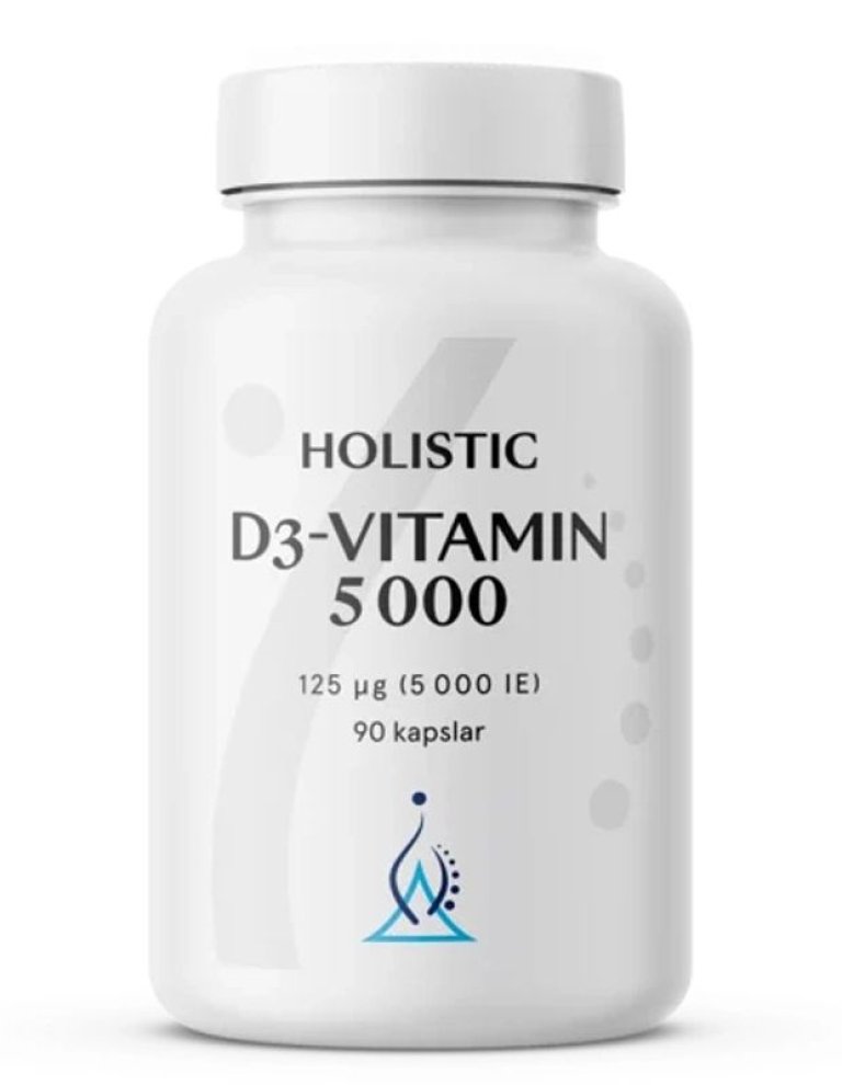 Holistic D3-VITAMIN, 90 kapsler, 5000 125 μg (5000 IE) 