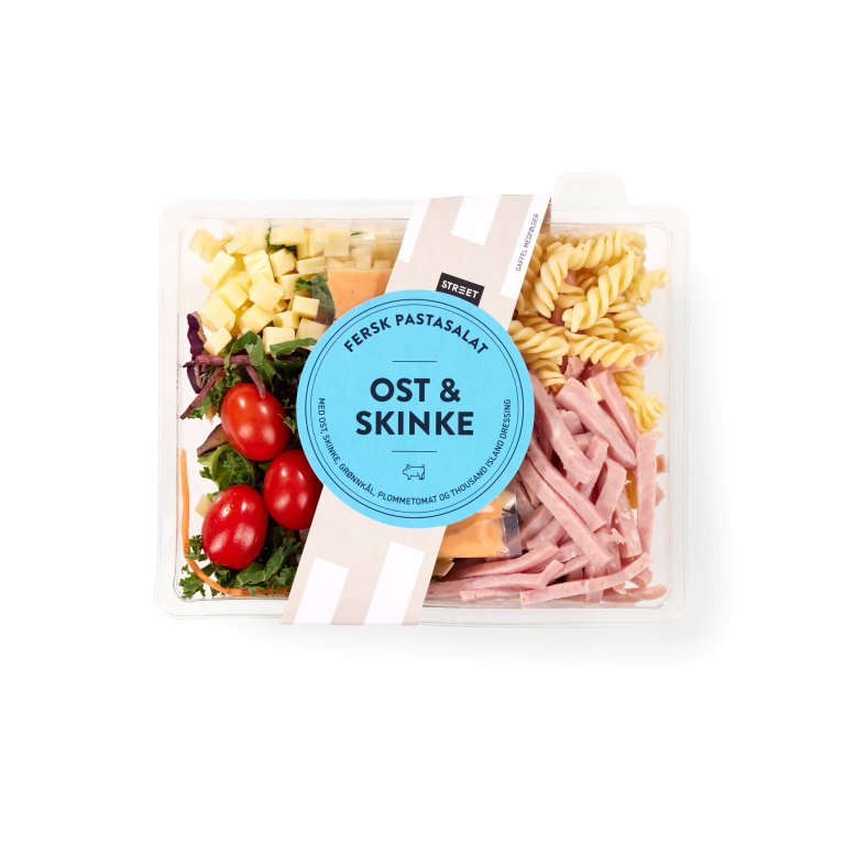 Bilde av STREET Pasta Ost og Skinke, pastasalat pakket i plastbakke