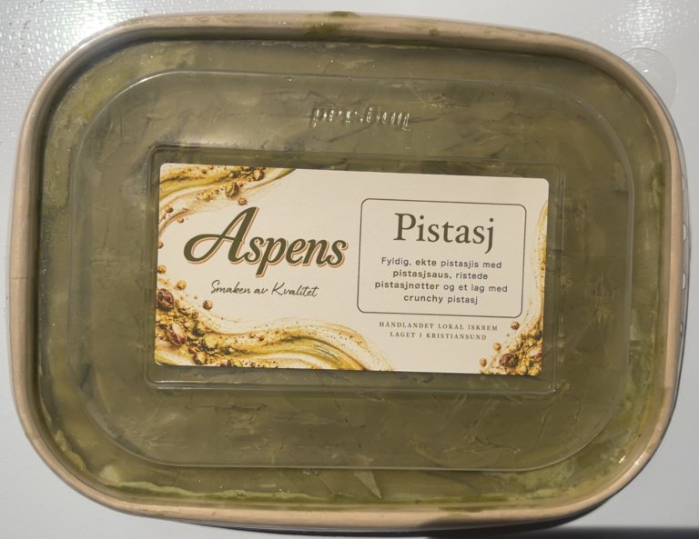 Aspens Pistasj 1 liter isboks topplokk