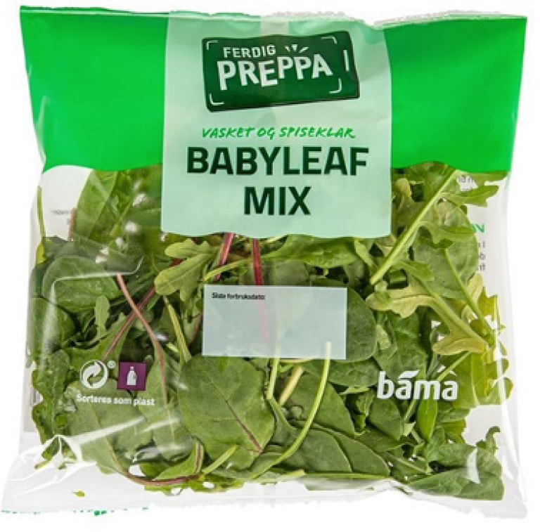 Vasket og spiseklar babyleaf mix