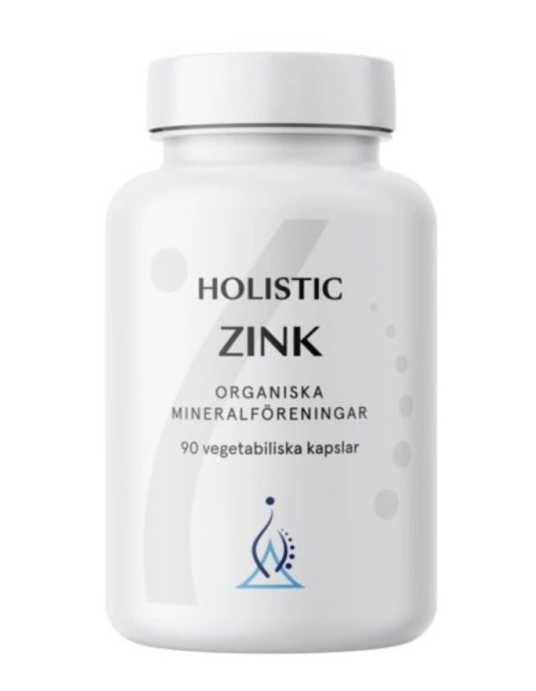 Holistic ZINK - organiska mineralføreningar, 90 kapsler. Inneholder 25 mg sink/døgndose.