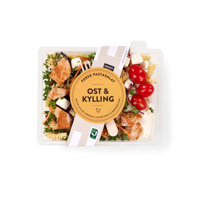 Bilde av pastasalat STREET Pasta Ost og Kylling pakket i plastbakke