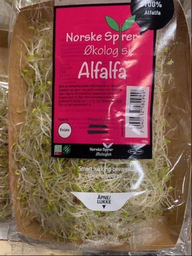 Norske spirer Alfalfa 100 gram