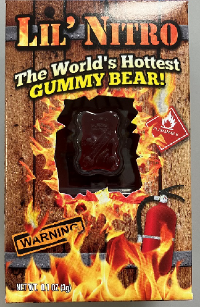 Emballasjen til The World's hottest Gummy Bear