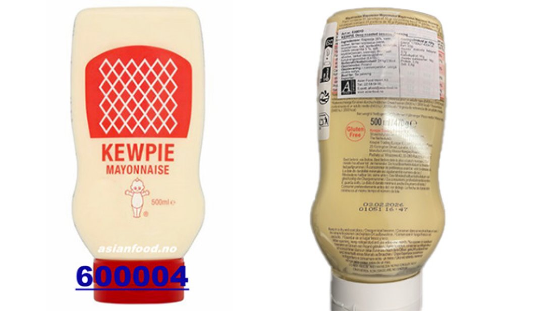 Flaske med Kewpie mayonnaise 500 ML